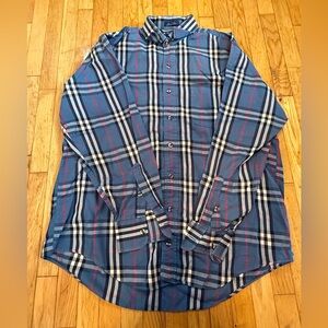 Burberry Blue and Red Plaid Men's Shirt #394